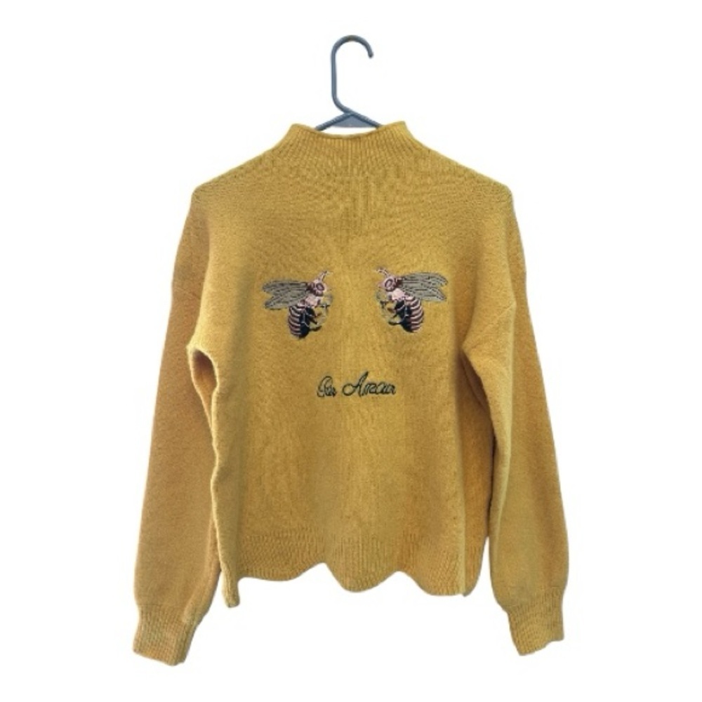 Code x Mode Yellow Bee Embroidered Turtleneck Sweater Size Small